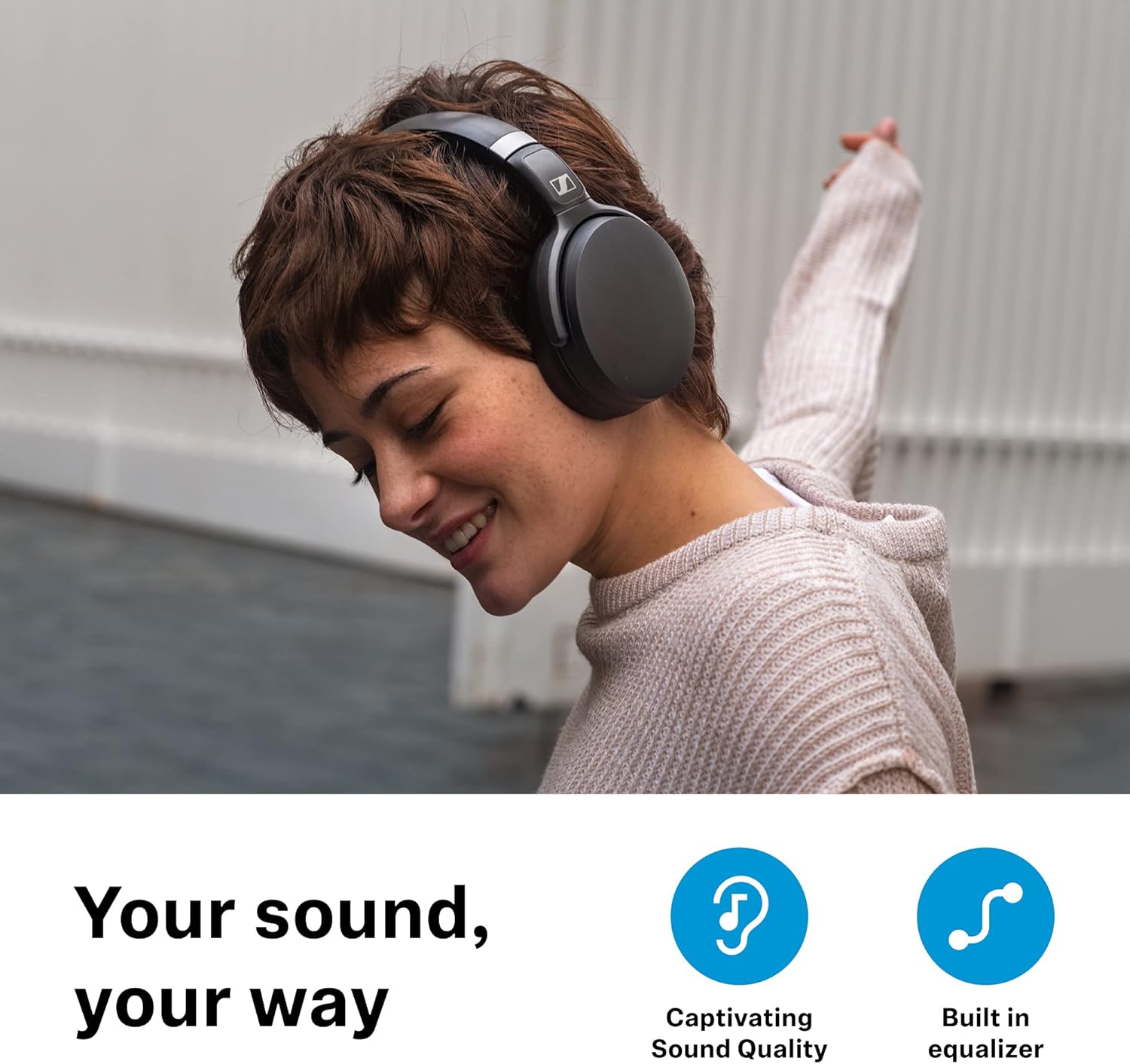 Imagen de Sennheiser HD 450Bt Headset Wired & Wireless Head-Band, W128263698 (Wireless Head-Band Calls/Music USB Type-C Bluetooth Black)