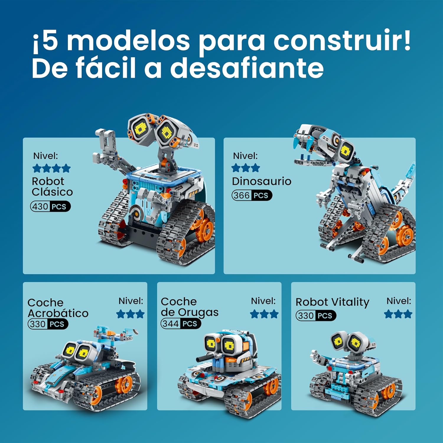 Imagen de Sillbird Robot Juguetes de Construcción para Niños, Kit de Robots programable Stem con App y Control Remoto Juguetes Robóticos para Niños de 8 9 10 11 12 13 + Años (473 Piezas)