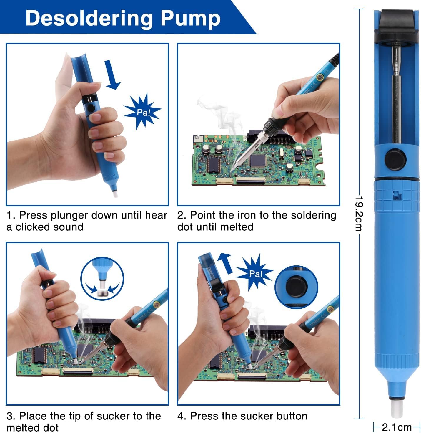 Imagen de Soldador Estaño Set 24 in 1 con Caja de Herramientas, 60W Kit Soldadura Eléctrónica con Multímetro Digital,Temperatura Ajustable 200-450℃,Puntas Soldador