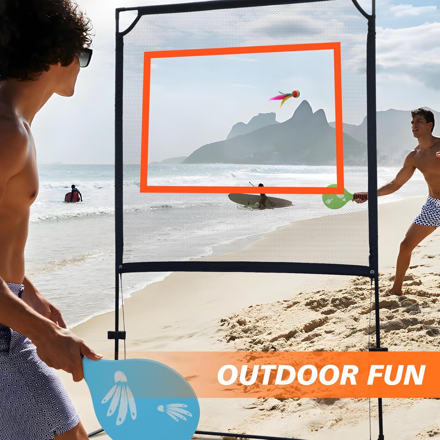 Imagen de Sport - Interior y Exterior - Similar Tenis, Bádminton y Pickleball con un Giro Completamente Nuevo, Juego de Red con Marco, 2 Raquetas, 8 Pajaritos