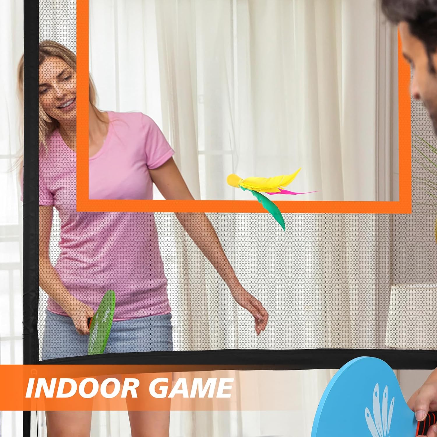 Imagen de Sport - Interior y Exterior - Similar Tenis, Bádminton y Pickleball con un Giro Completamente Nuevo, Juego de Red con Marco, 2 Raquetas, 8 Pajaritos