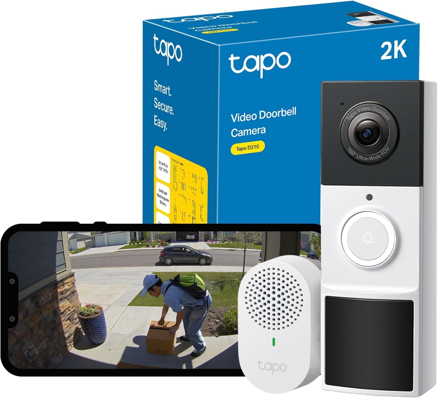 Tapo D210 Timbre Inalámbrico con Cámara 2K, Timbre