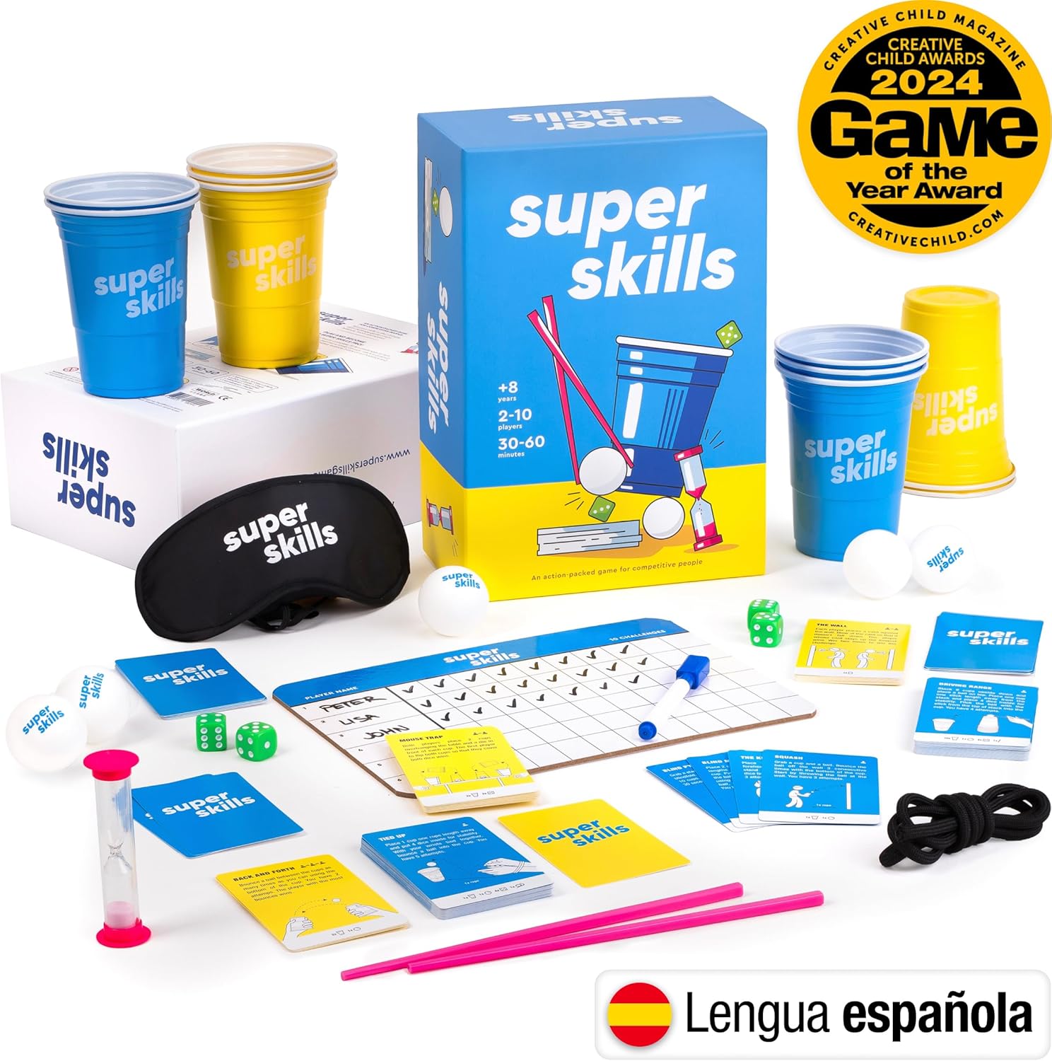Imagen de The World Game Super Skills - Juego de Mesa Divertido Lleno de Acción para Niños y Adultos - Regalo para Todas Las Edades - Español
