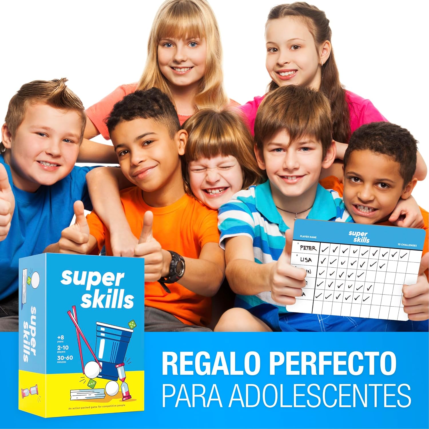 Imagen de The World Game Super Skills - Juego de Mesa Divertido Lleno de Acción para Niños y Adultos - Regalo para Todas Las Edades - Español