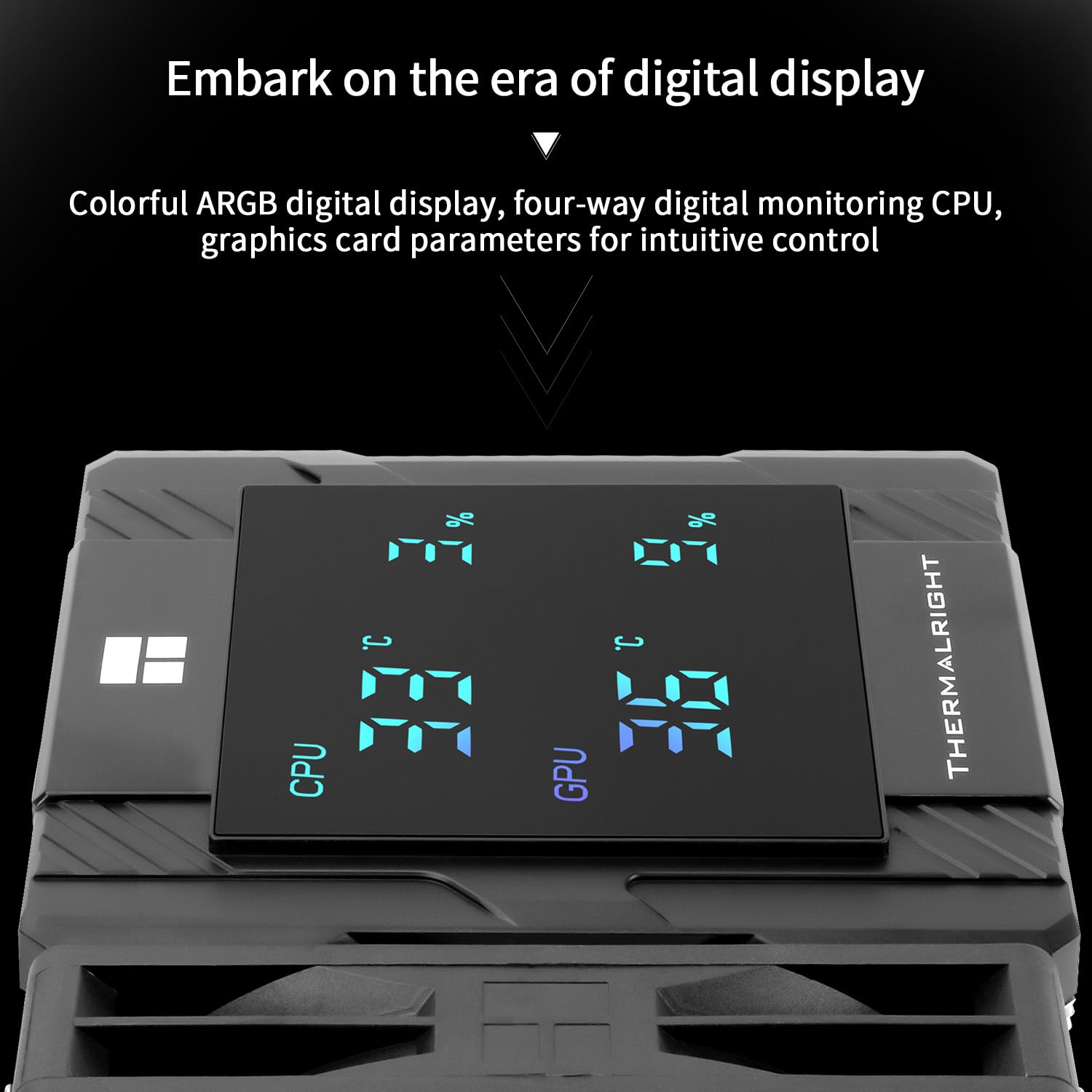 Imagen de Thermalright Assassin 120 Digital Black - Refrigerador de CPU con torre doble y ventiladores dobles, pantalla digital AM4/AM5, Intel LGA1851/1700/115X/1200