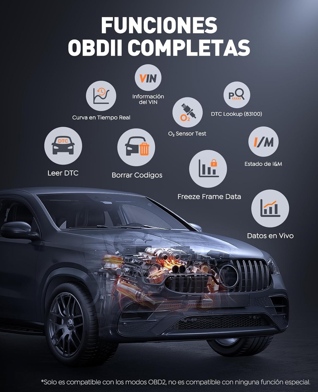 Imagen de TREKURE Arrancador de Baterías de Coche 6000A con OBD2 Diagnosis Coche, Arrancador de Coches Portátil con Función de Arranque Forzado, Prueba de Batería, Pantalla Grande(para All Gas o 10L Diesel)