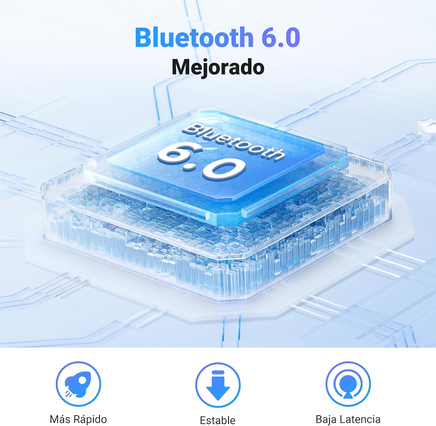 Imagen de UGREEN Transmisor Receptor Bluetooth 6.0 Adaptador 2 en 1 Jack 3,5mm Audio para Coche Altavoz Auriculares Amplificador Móvil PC TV