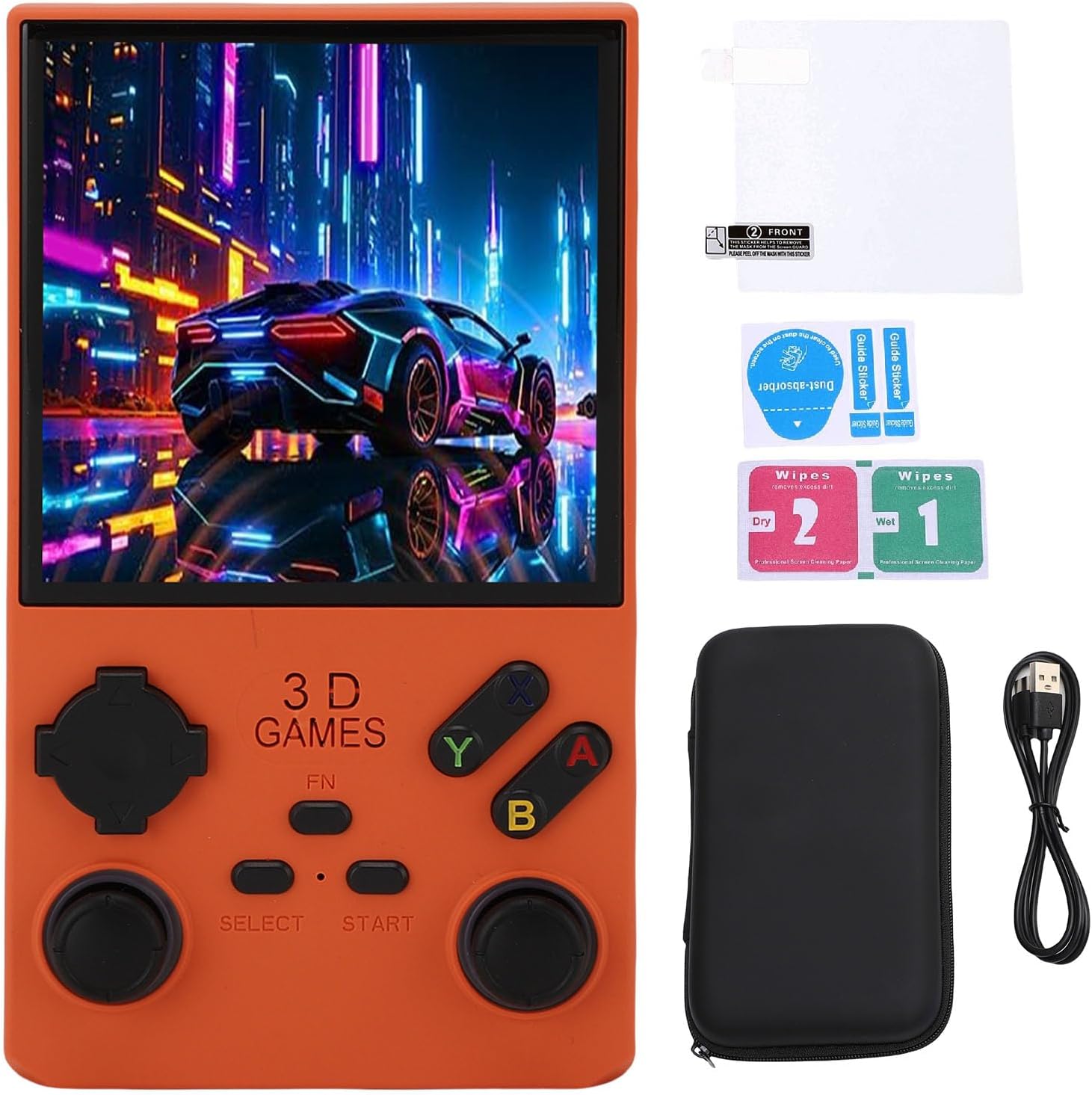 Imagen de VBESTLIFE Console de Juegos de Mano V40 MAX Retro, 8GB+ 256GB, Emuladores Incorporados de 49+, Pantalla HD HD de 4.0 Pulgadas, Batería de 4000 MAh, Consola de Videojuegos Portátiles (Orange)