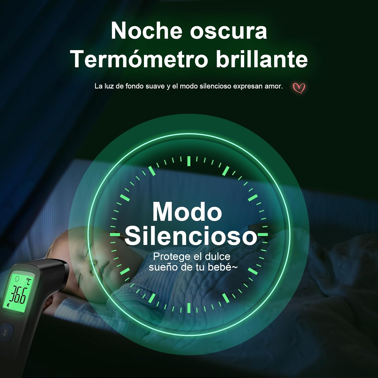 Imagen de Viproud Termometro digital Termómetro Frente Infrarrojo sin Contacto, Médico Termometros pantalla Retroiluminada de Tres Colores,Con mediciones precisas instantáneas, Alarma de fiebre(azul negruzco)