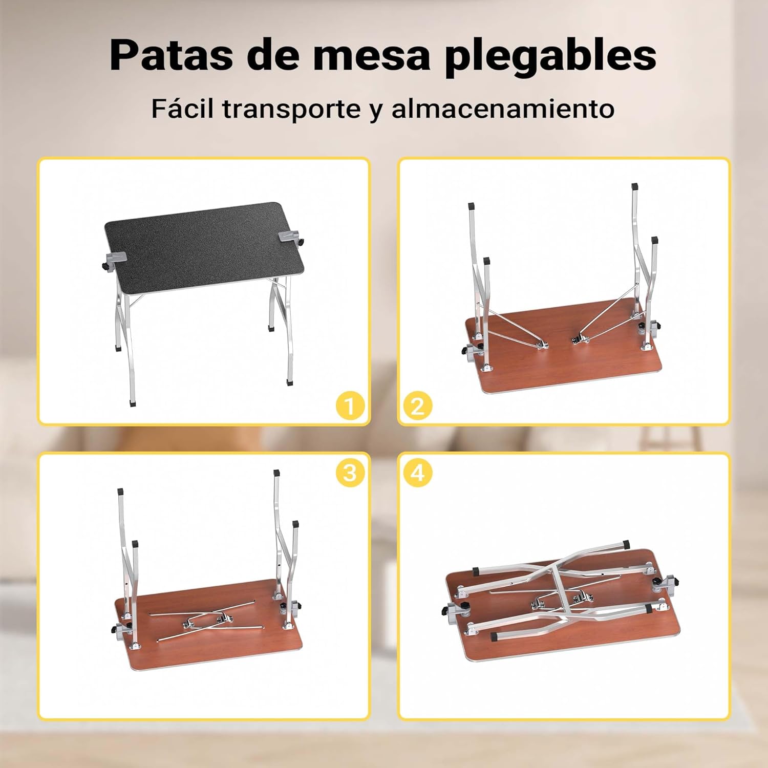 Imagen de WilTec Mesa para Corte Canina con 2 Lazos peluqueria Mascotas Perro Gato Tabla