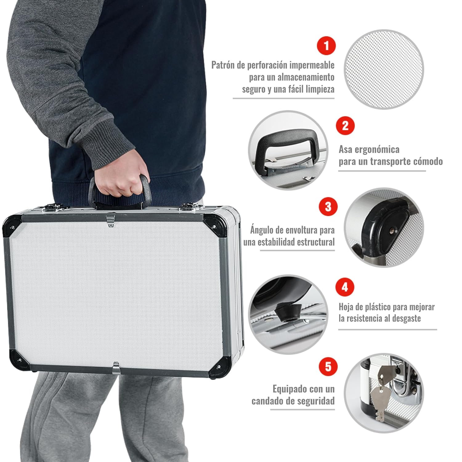 Imagen de WORKPRO 119 PC Maletín de Herramientas Completas, Caja Herramienta Metálica, Herramientas Universales, Kit Versátil Herramientas Portátil para Reparaciones Diarias, Perfecto Hogar y Oficina