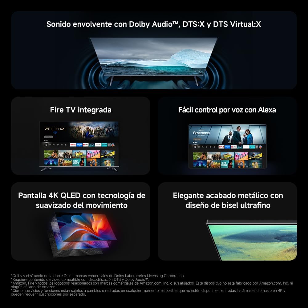 Imagen de XIAOMI TV F Pro 43, 43 Pulgadas (101 cm), 4K UHD QLED, Smart TV, Fire OS8, Control por Voz Alexa, HDR10+, MEMC, 2GB+32GB, Compatible con Apple AirPlay