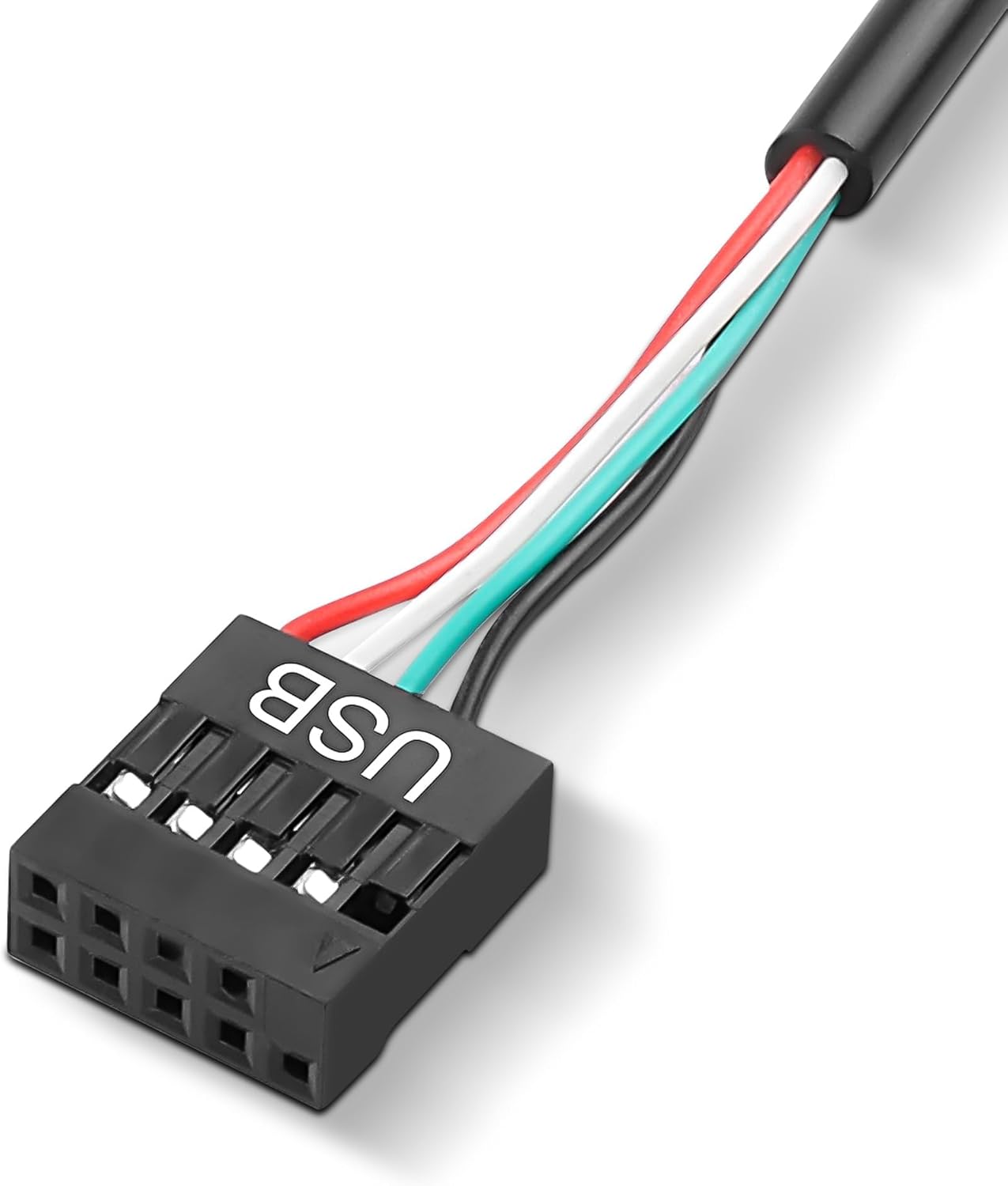 Imagen de XMSJSIY Altavoz interno para placa base, USB, PC, 9 pines, para caja de escritorio, audio estéreo, altavoz oculto, pequeño tipo DIY - 0,6 m / 1,9 pies, 1 par