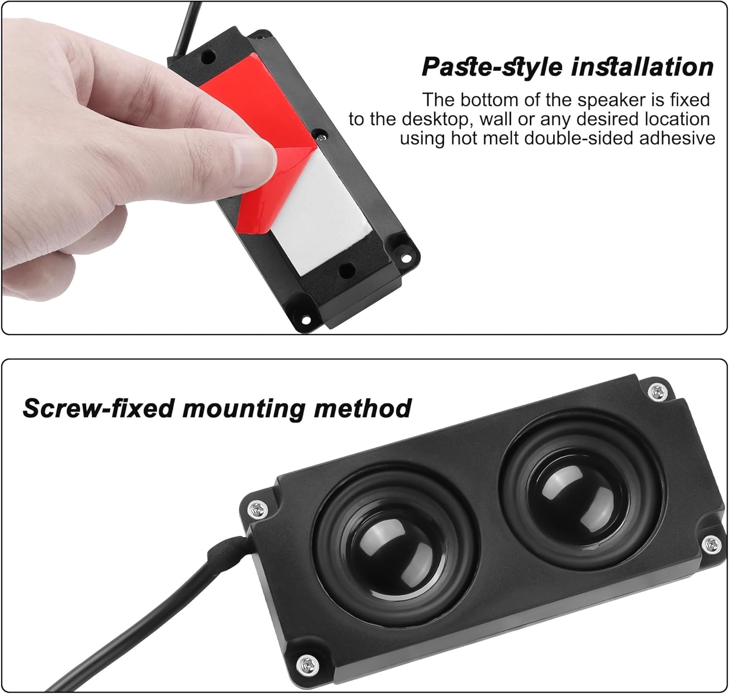 Imagen de XMSJSIY Altavoz interno para placa base, USB, PC, 9 pines, para caja de escritorio, audio estéreo, altavoz oculto, pequeño tipo DIY - 0,6 m / 1,9 pies, 1 par