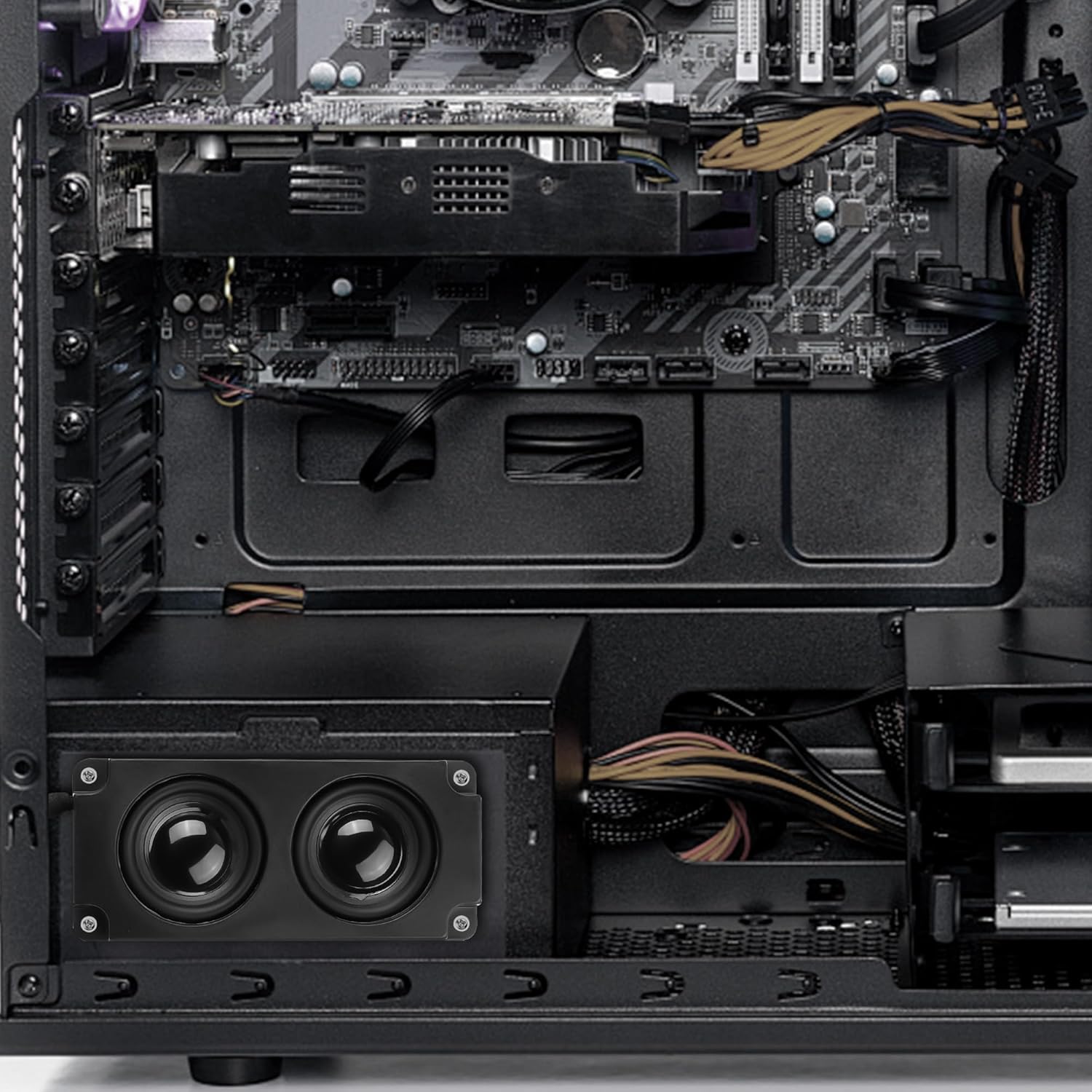 Imagen de XMSJSIY Altavoz interno para placa base, USB, PC, 9 pines, para caja de escritorio, audio estéreo, altavoz oculto, pequeño tipo DIY - 0,6 m / 1,9 pies, 1 par