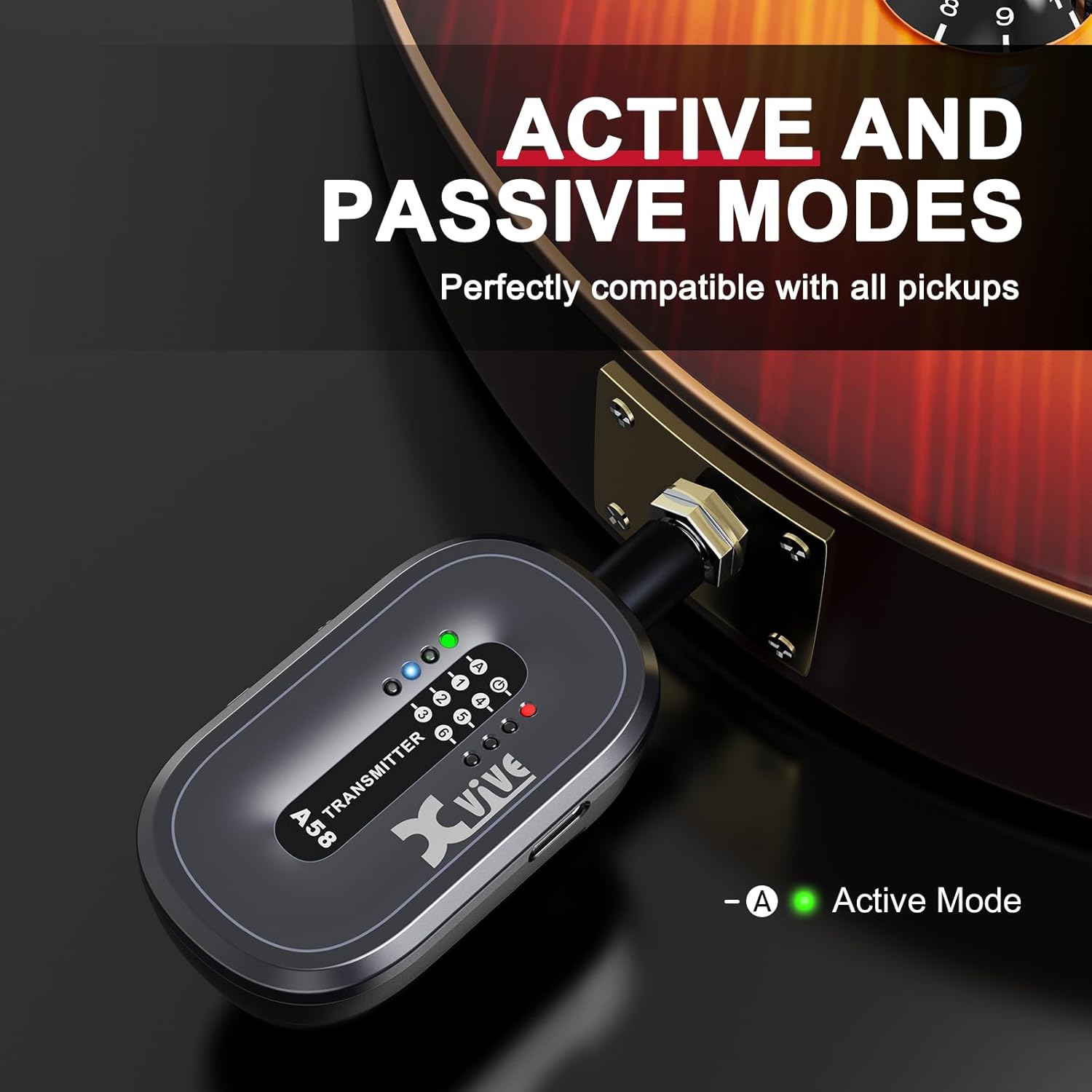 Imagen de Xvive A58 - Sistema de Guitarra Inatalámbrico de 5,8 G con Funda de Transporte