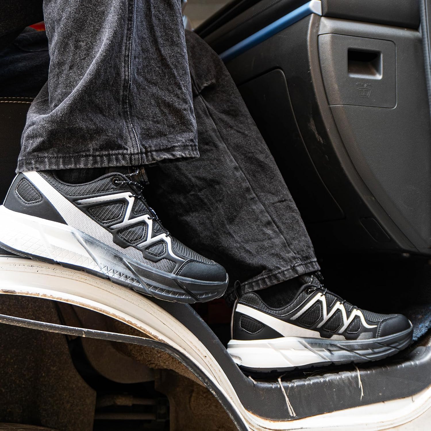 Imagen de Zapatillas Running Hombre Deportivas Mujer Correr Zapatillas Trail Running Shoes Zapatos Deporte Fitness Sneakers Trekking Negro EU 37-47