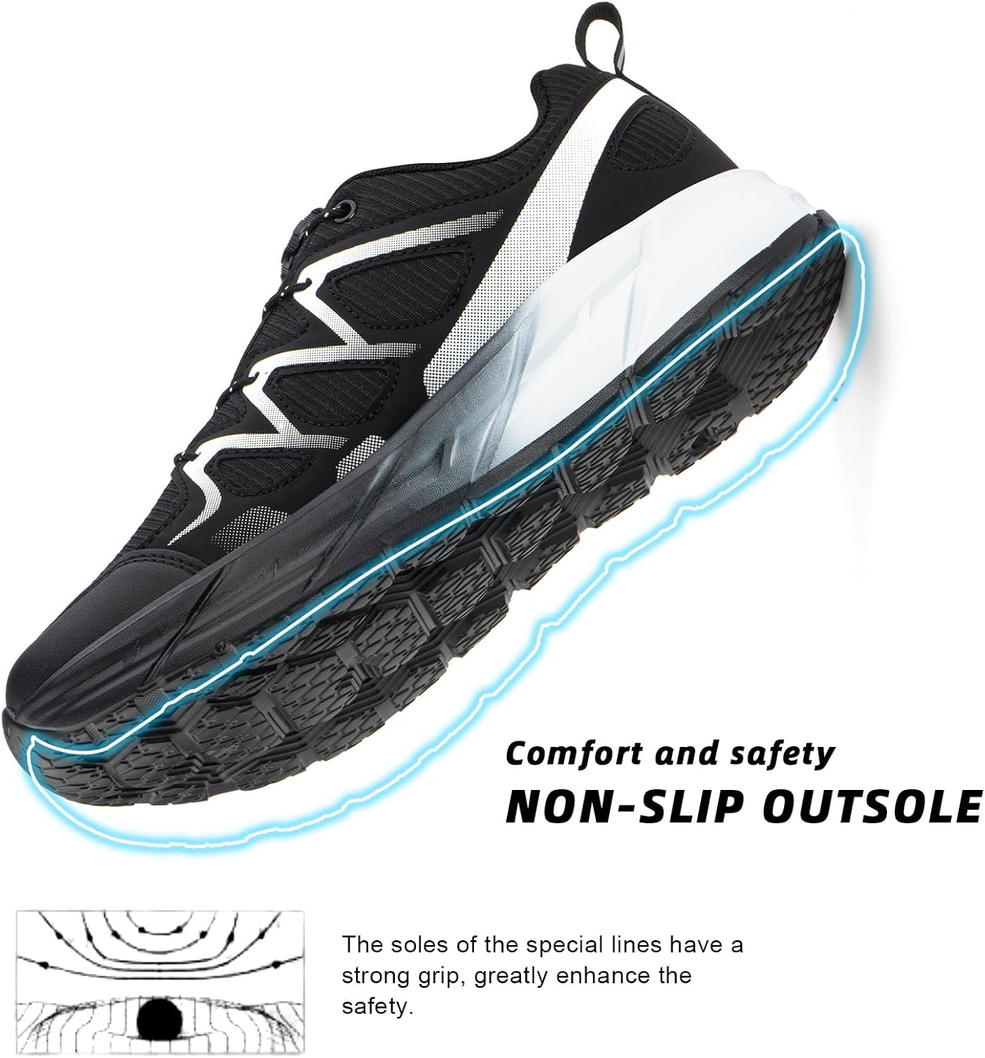 Imagen de Zapatillas Running Hombre Deportivas Mujer Correr Zapatillas Trail Running Shoes Zapatos Deporte Fitness Sneakers Trekking Negro EU 37-47