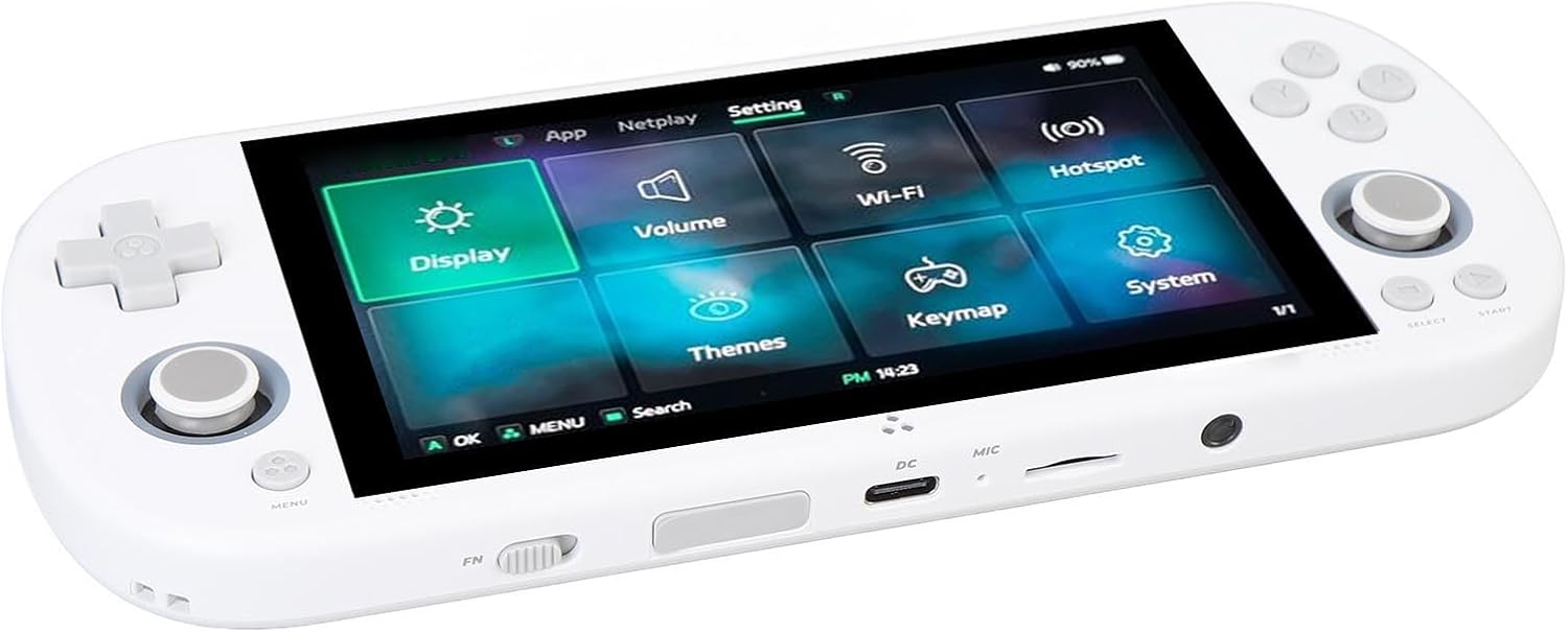Imagen de ZASCHMOY Consola de Juegos Retro Portátil: 64 GB, Pantalla IPS de 4,96 Pulgadas, Compatible con 28 Emuladores, Potente Chip de 1,8 GHz, Consola de Videojuegos Portátil, Color Blanco (WHITE)