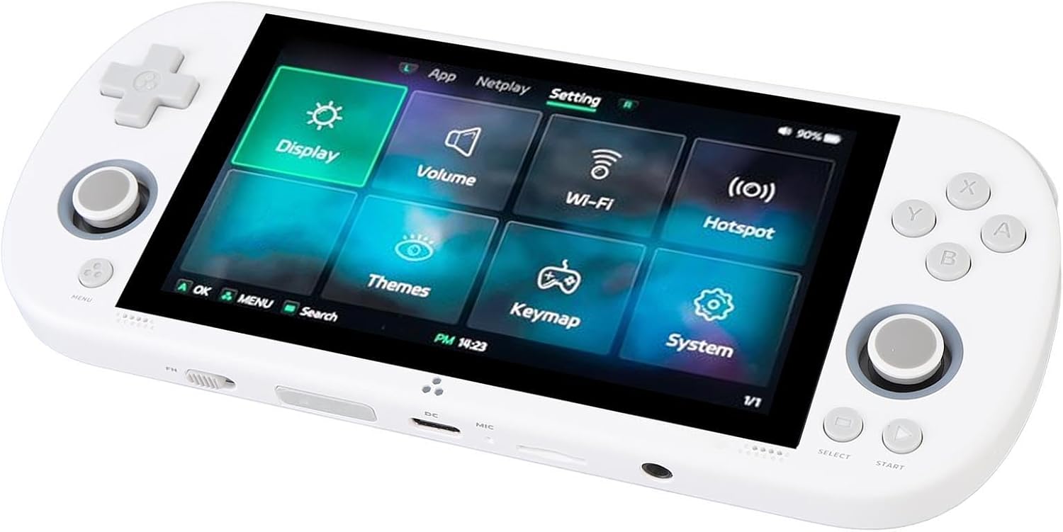 Imagen de ZASCHMOY Consola de Juegos Retro Portátil: 64 GB, Pantalla IPS de 4,96 Pulgadas, Compatible con 28 Emuladores, Potente Chip de 1,8 GHz, Consola de Videojuegos Portátil, Color Blanco (WHITE)